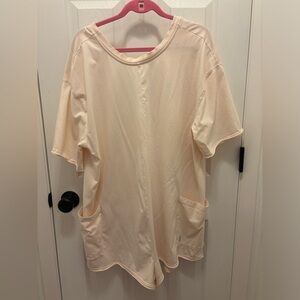 free people hot shot tee romper bleached clay size xl